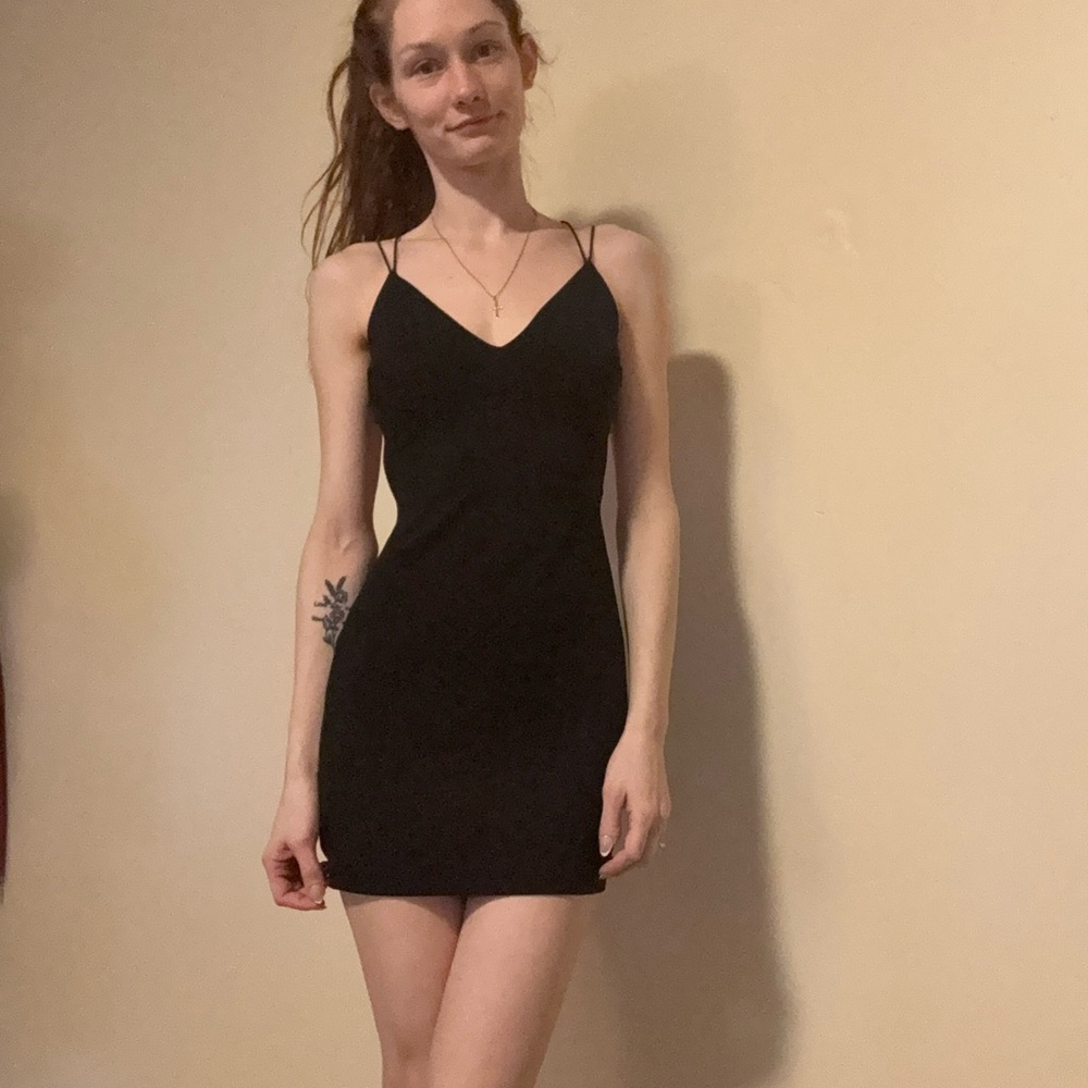 Windsor Classic Strappy open backed Black Dress